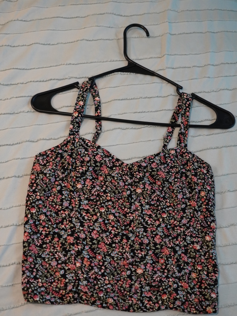 Abercrombie & Fitch Black Floral Crop Top